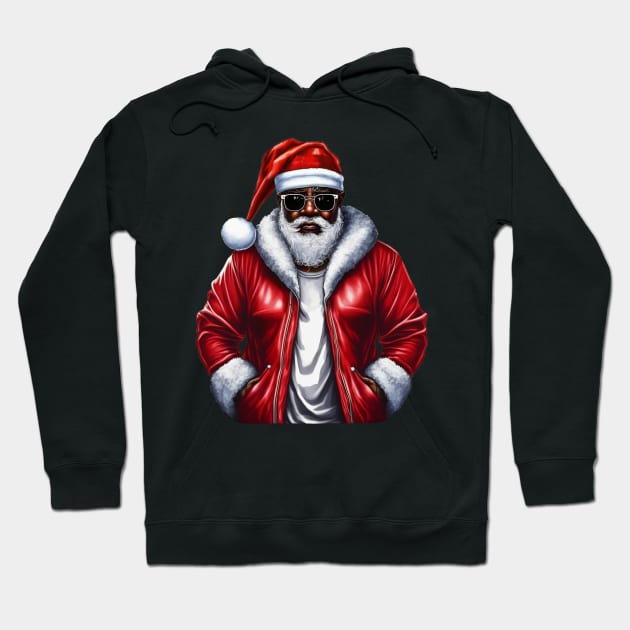 Cool Black Santa Hoodie by UrbanLifeApparel